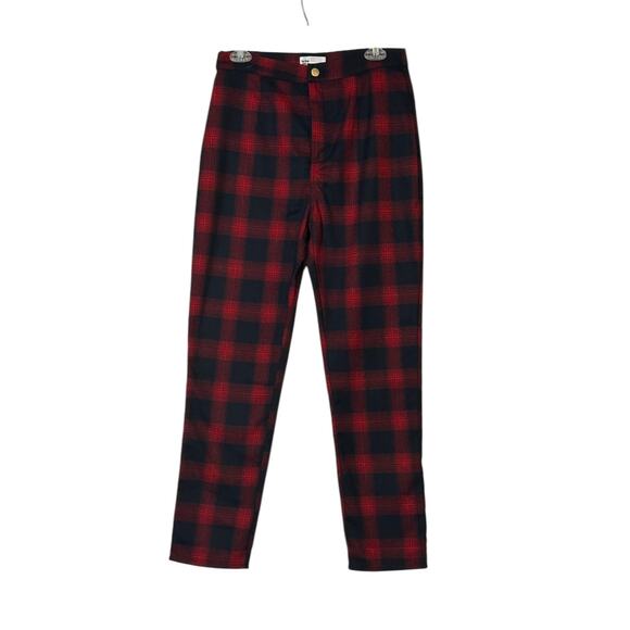 by the way black red plaid high waist pants size Medium - Picture 1 of 8